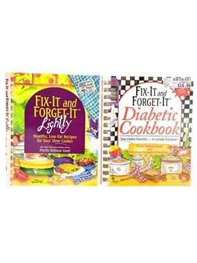 Fix-It And Forget-It Lightly & Diabetic Slow Cooker Cookbooks By Good Lot Of 2